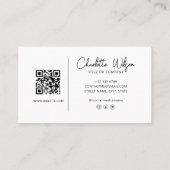 Carte De Visite QR Code Business custom Black Modern Professional (Dos)