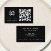 Carte De Visite QR Code Business Logo Black Professional Modern