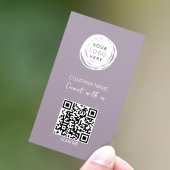 Carte De Visite QR Code Business Logo Lilac Moderne