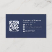 Carte De Visite QR Code Business Logo Marine Modern Professional (Dos)