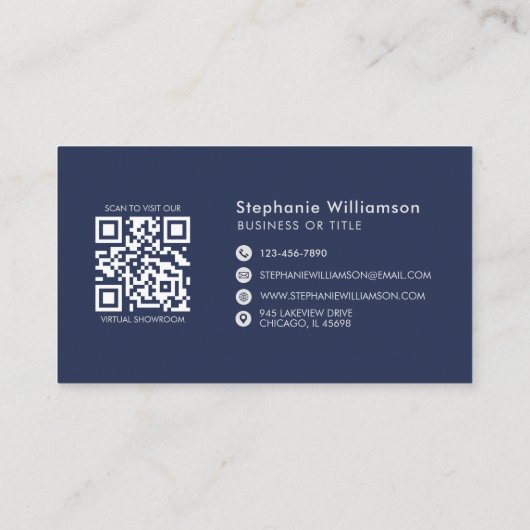 Carte De Visite QR Code Business Logo Marine Modern Professional (Dos)