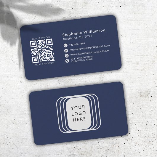 Carte De Visite QR Code Business Logo Marine Modern Professional