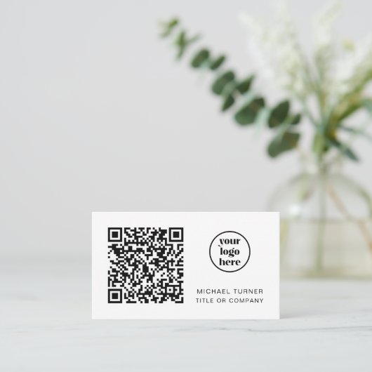 Carte De Visite QR Code Business Logo Modern Professional (Debout devant)