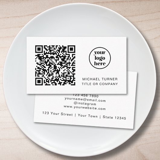 Carte De Visite QR Code Business Logo Modern Professional