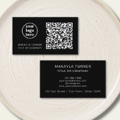 Carte De Visite QR Code Business Logo Modern Professional Black