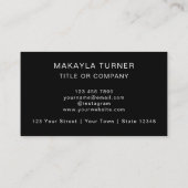 Carte De Visite QR Code Business Logo Modern Professional Black (Dos)