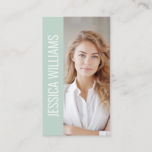 Carte De Visite QR Code Business Logo Modern Professional Green (Devant)