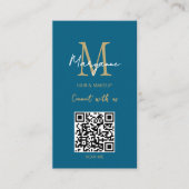 Carte De Visite QR Code Business Logo Moderne Bleu (Devant)