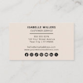 Carte De Visite QR Code Business Logo Moderne Professionnel Beige (Dos)