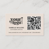 Carte De Visite QR Code Business Logo Moderne Professionnel Beige (Devant)