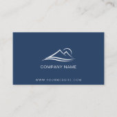 Carte De Visite QR Code Business Logo Moderne Professionnel Bleu (Devant)