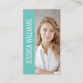 Carte De Visite QR Code Business Logo Moderne Professionnel Turquo (Devant)