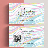Carte De Visite QR Code Business Logo opal pierre