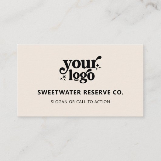 Carte De Visite QR Code Business Logo Professional Modern Cream (Dos)