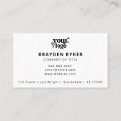 Carte De Visite QR Code Business Logo Professionnel Moderne Blanc (Dos)