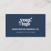 Carte De Visite QR Code Business Logo Professionnel Moderne Bleu (Dos)