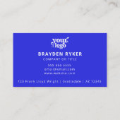Carte De Visite QR Code Business Logo Professionnel Moderne Bleu (Dos)