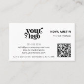 Carte De Visite QR Code Business Logo Professionnel Moderne Noir (Devant)