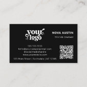 Carte De Visite QR Code Business Logo Professionnel Moderne Noir (Devant)