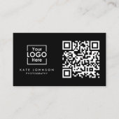 Carte De Visite QR Code Business Logo Professionnel Moderne Noir (Devant)