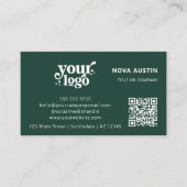 Carte De Visite QR Code Business Logo Professionnel Moderne Vert (Devant)