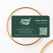 Carte De Visite QR Code Business Logo Professionnel Moderne Vert