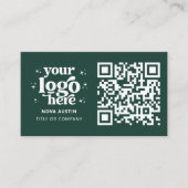 Carte De Visite QR Code Business Logo Professionnel Moderne Vert (Devant)
