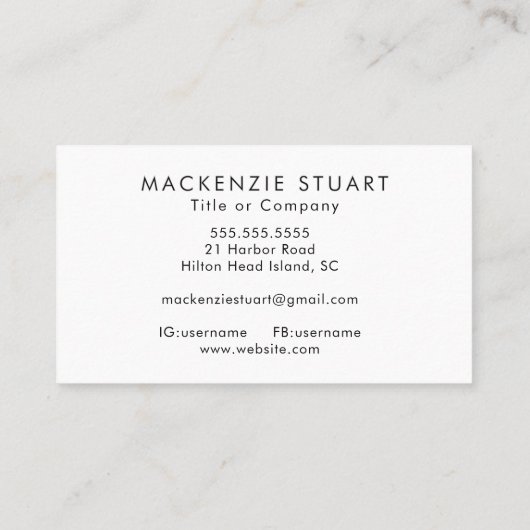 Carte De Visite QR Code Business Logo Simple Modern Professional  (Dos)