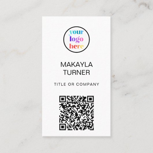 Carte De Visite QR Code Business Professional Logo Business Card (Devant)