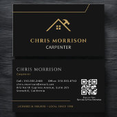 Carte De Visite QR Code Carpenter Carpentry Contractor 