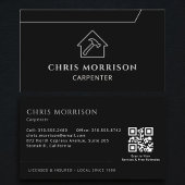 Carte De Visite QR Code Carpentry Carpenter