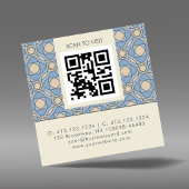 Carte de visite QR Code Carré Art Déco Moderne