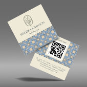 Carte de visite QR Code Carré Art Déco Moderne