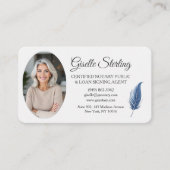 Carte De Visite QR Code Certified Notary Public Navy Blue (Devant)