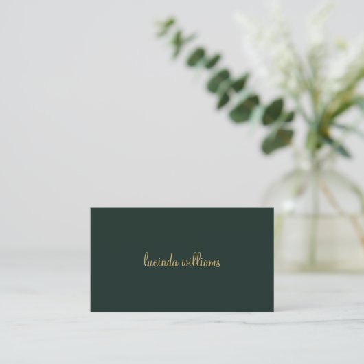 Carte De Visite QR Code Charcoal Chic Gold Script Monogramme (Debout devant)