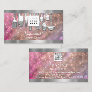 Carte De Visite QR Code Chef personnel Cuisine Restaurant Bar