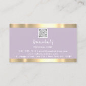 Carte De Visite QR Code Chef personnel Cuisine Restaurant Lavender (Dos)