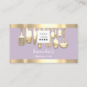 Carte De Visite QR Code Chef personnel Cuisine Restaurant Lavender (Devant)