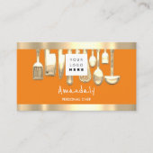Carte De Visite QR Code Chef personnel Cuisine RestaurantFoodOrang (Devant)