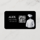 Carte de visite QR Code Chef Personnel Élégante en (Devant)