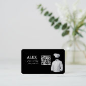 Carte de visite QR Code Chef Personnel Élégante en (Debout devant)