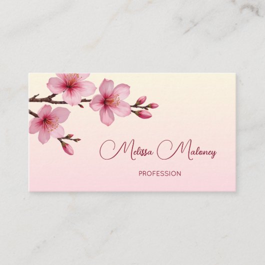 Carte De Visite QR Code | Cherry Blossom Pink (Devant)