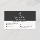Carte De Visite QR Code Chiropractor Office Spine Logo (Devant)