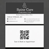Carte De Visite QR Code Chiropractor Office Spine Logo