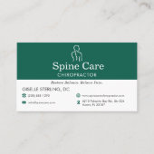 Carte De Visite QR Code Chiropractor Spine Care Office Icon (Devant)