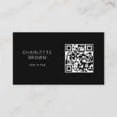 Carte De Visite QR Code classique noir professionnel personnalisé (Devant)