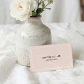 Carte De Visite QR Code Classy Minimal Blush Rose
