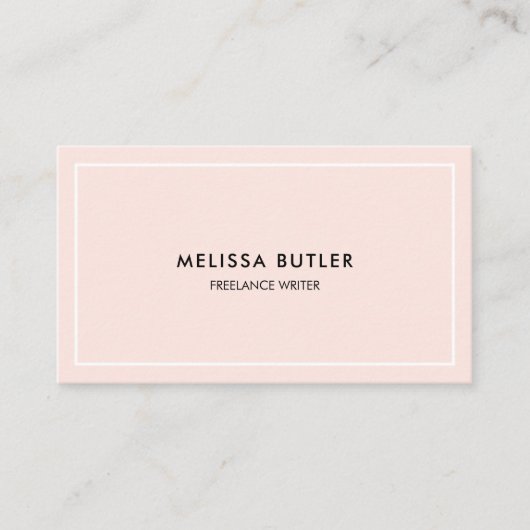 Carte De Visite QR Code Classy Minimal Blush Rose (Devant)