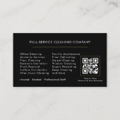 Carte De Visite QR Code Commercial Cleaning Black Gold (Dos)