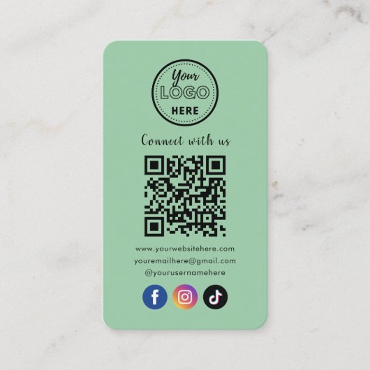 Carte De Visite QR Code Connectez-Vous Aux Médias Sociaux Américai (Devant)
